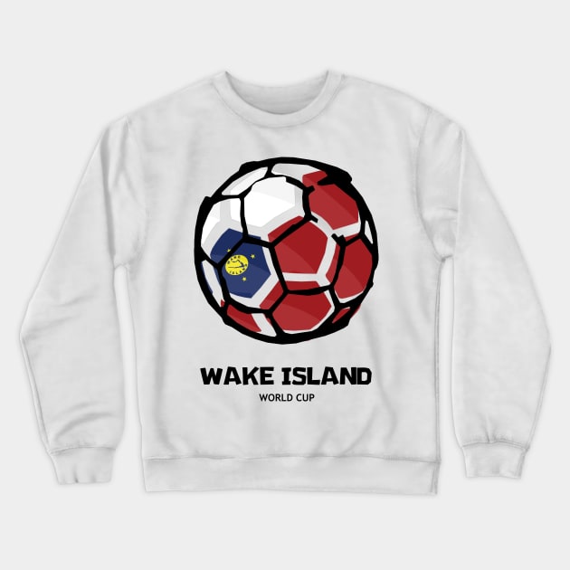 Wake Island Football Country Flag Crewneck Sweatshirt by KewaleeTee